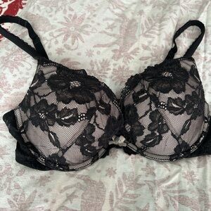 Victoria's Secret Black Floral Lace Bra